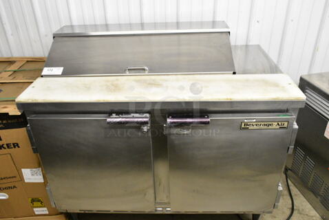 Beverage Air SP48-10 Stainless Steel Commercial Sandwich Salad Prep Table Bain Marie Mega Top. 115 Volts, 1 Phase. 