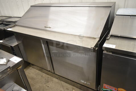 2022 Asber APTM 60 24 HC Stainless Steel Commercial Sandwich Salad Prep Table Bain Marie Mega Top on Commercial Casters. 115 Volts, 1 Phase. Cannot Test Due To Cut Power Cord