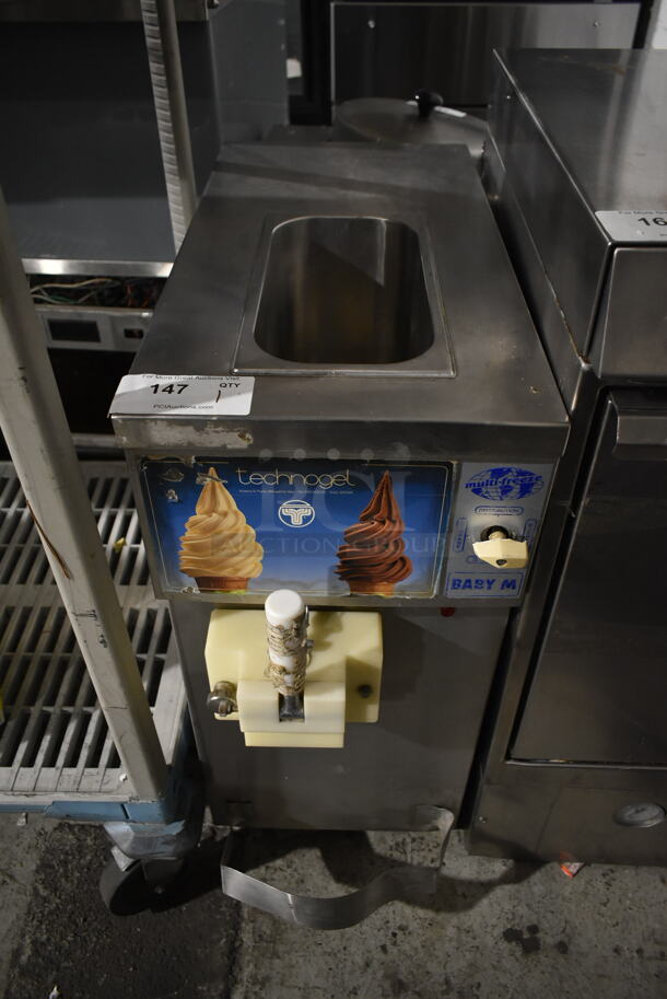 Technogel BABY M Stainless Steel Commercial Countertop Air Cooled Single Flavor Soft Serve Ice Cream Machine. 220 Volts.