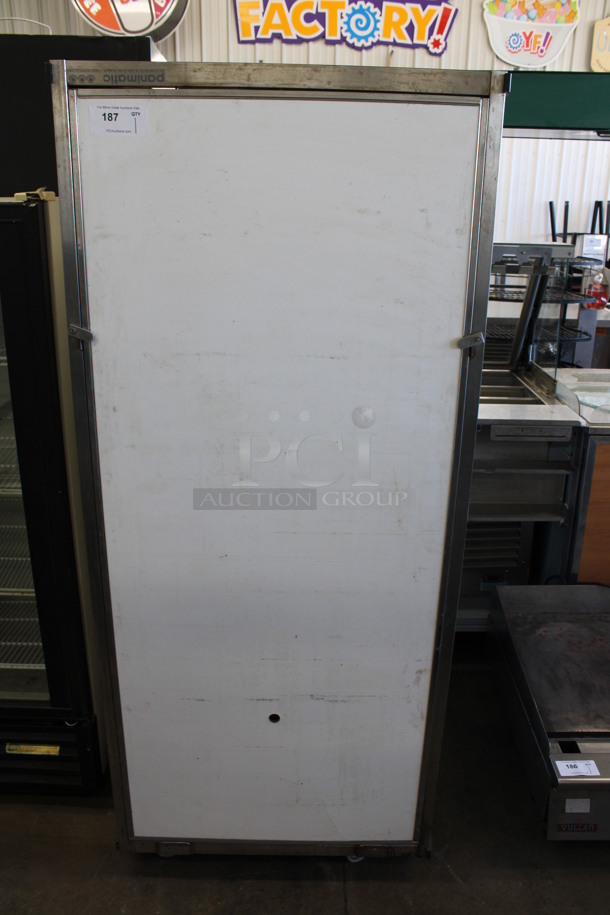 Panimatic Metal Commercial Enclosed Pan Transport Rack on Commercial Casters. 32x35x73