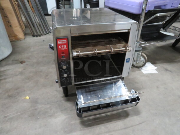 One Waring CTS Conveyor Toaster. 208 Volt. 2700 Watt. Model# CTS1000B. 16X24X16