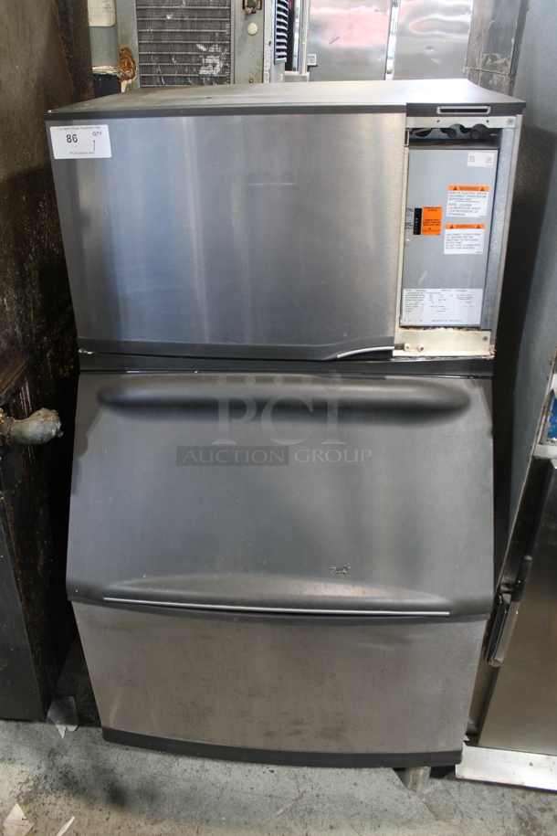 Manitowoc SY0304A Stainless Steel Commercial Ice Head on Commercial Ice Bin. 115 Volts, 1 Phase.