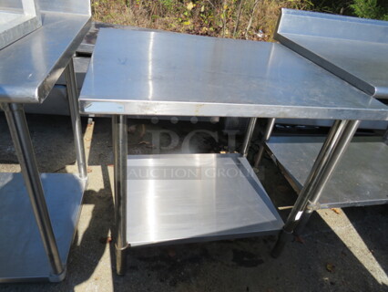 One Stainless Steel Table With SS Under Shelf. 36X30X34