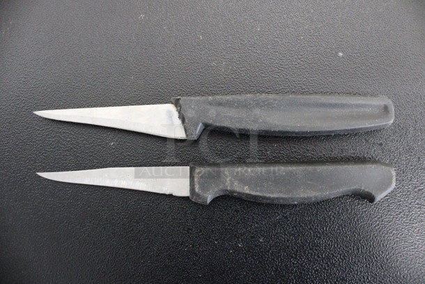 2 Sharpened Stainless Steel Paring Knives. 7". 2 Times Your Bid!