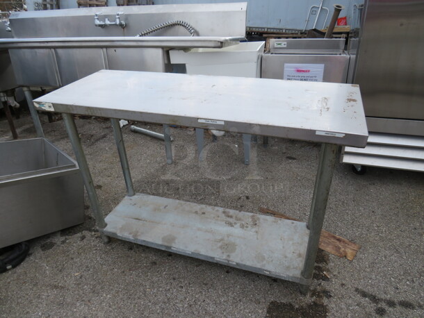 One Regency Stainless Steel Table With Under Shelf. 48X18X34