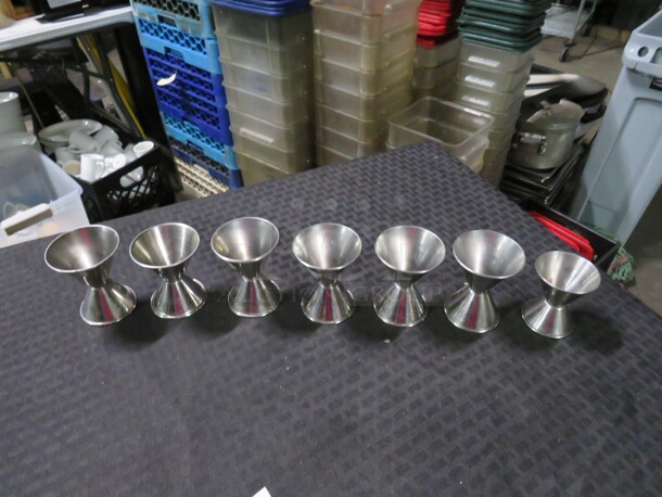 One Lot Of 7 Stainless Steel Jiggers.