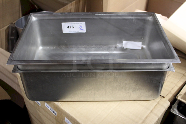 AMAZING! 6" Deep Full Size Hotel Pans, Stainless Steel. 20-3/4x12-3/4x6 2x your Bid 