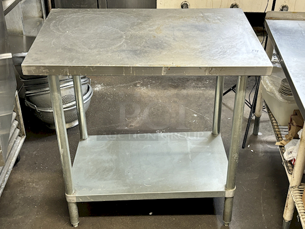 GSW WT-E2436 36" Stainless Steel Work Table With Under-Shelf. 36"W x 24"D x 35"H