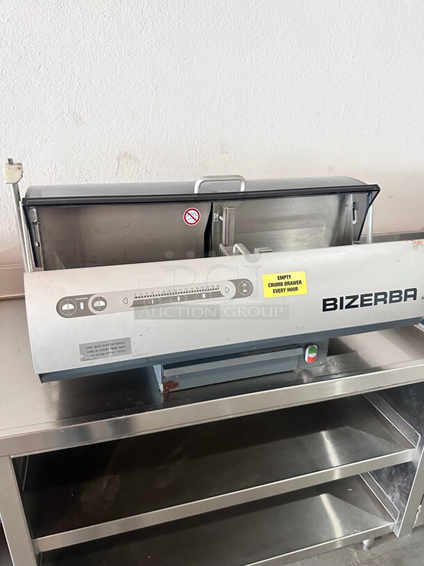 BIZERBA BRS 38 VARIABLE COMMERCIAL THICKNESS BREAD SLICER 120 Volt Working - Item #1117504