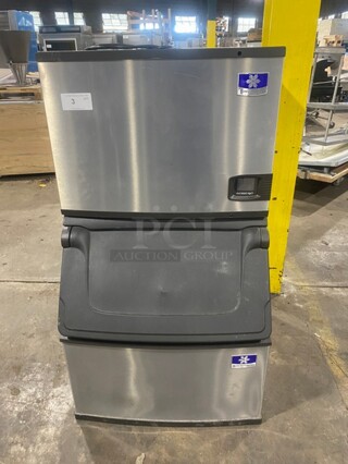 Nice! Late Model! 2019 Manitowoc Commercial AIR COOLED Ice Maker! On Ice Bin! All Stainless Steel! 115V 1 Phase! Model IYT0450A161 Serial 1120525005! 