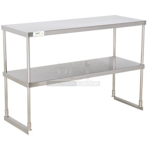 BRAND NEW SCRATCH AND DENT! Regency 600DOS1848 Stainless Steel Double Deck Overshelf - 18" x 48" x 32"