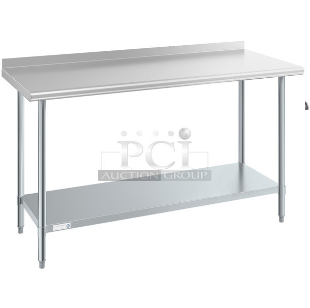 BRAND NEW SCRATCH AND DENT! Steelton 522ETSG24602 24" x 60" 18 Gauge 430 Stainless Steel Work Table with Undershelf