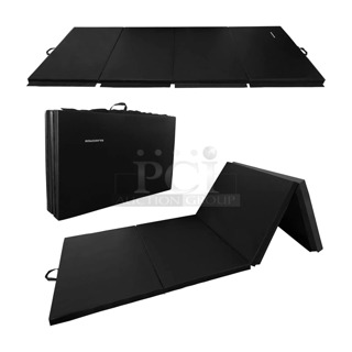 BRAND NEW SCRATCH AND DENT! BalanceFrom BFGR-01BLK Fitness 120 x 48" All Purpose Folding Gymnastics Exercise Mat, Black. May Be Missing Pieces. 