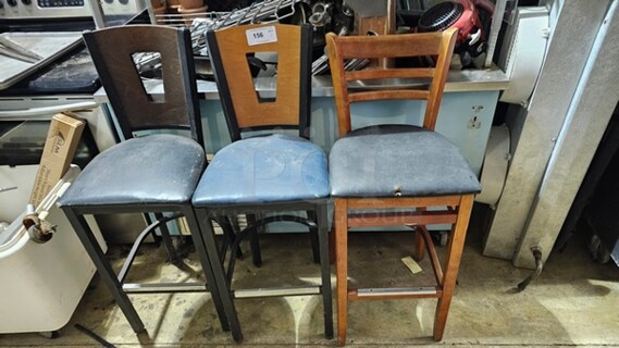 Lot of 3 Miscellaneous Bar Stools