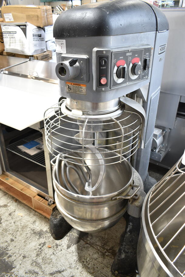 Hobart Legacy HL662 Metal Commercial Floor Style 60 Quart Planetary Dough Mixer w/ Stainless Steel Mixing Bowl, Bowl Guard, Paddle and Dough Hook Attachments. 208-240 Volts, 1/3 Phase. 
