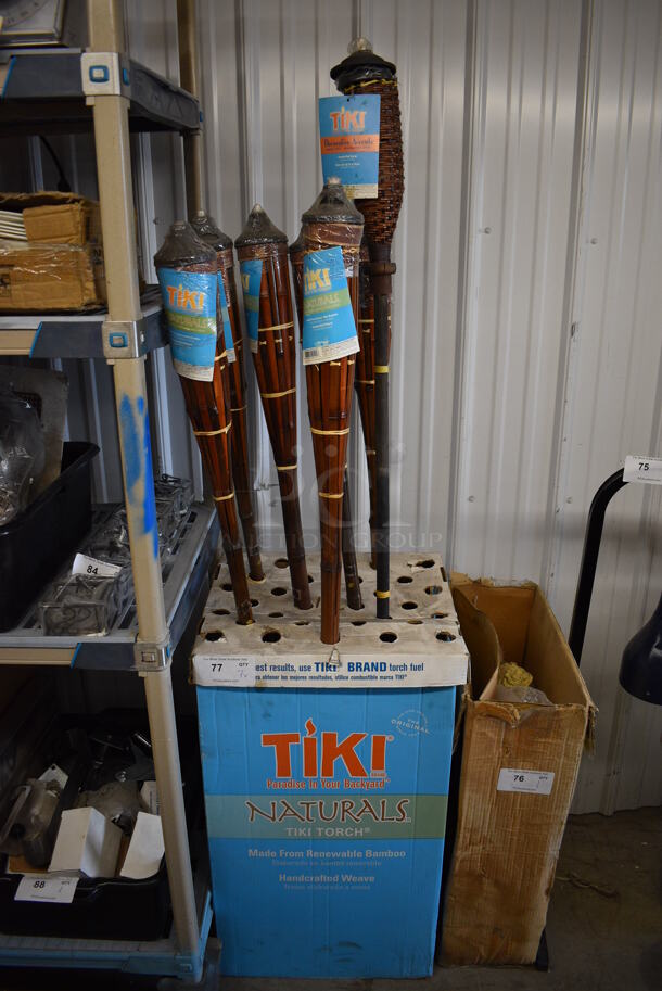 7 Various BRAND NEW Tiki Torches. Includes 62". 7 Times Your Bid!