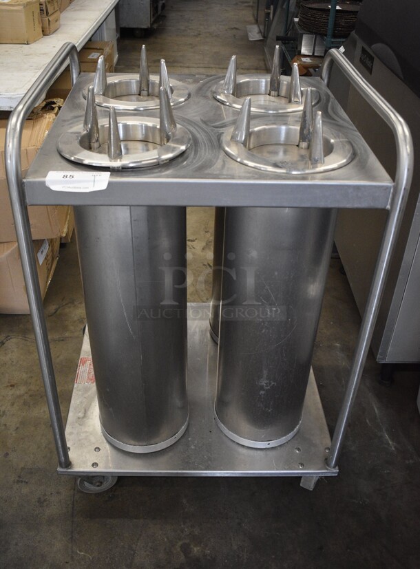 Lincoln Model L ATS FOR 5-1/8" Plate Stainless Steel Commercial 4 Well Plate Return on Commercial Casters. 26x25x38