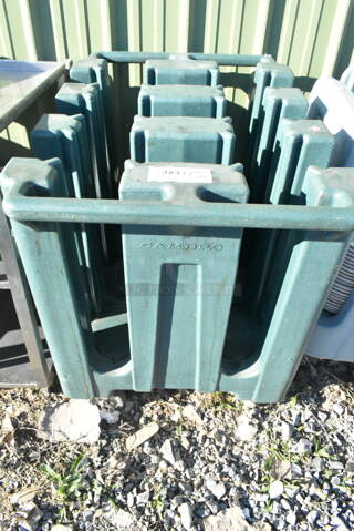 Cambro Green Poly Dish Caddy on Commercial Casters.