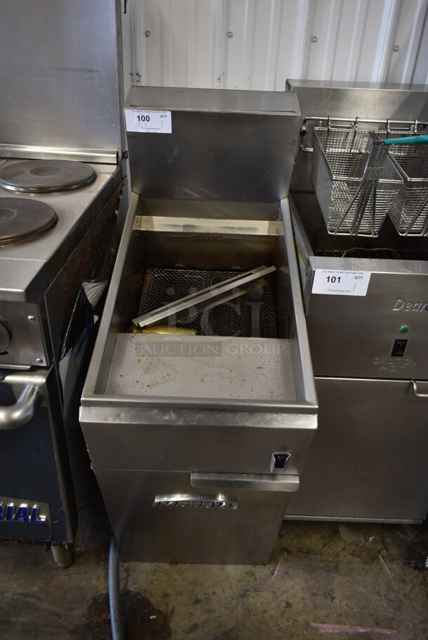 Imperial S-40-E Stainless Steel Commercial Floor Style Electric Powered Deep Fat Fryer. 208 Volts, 3 Phase. 