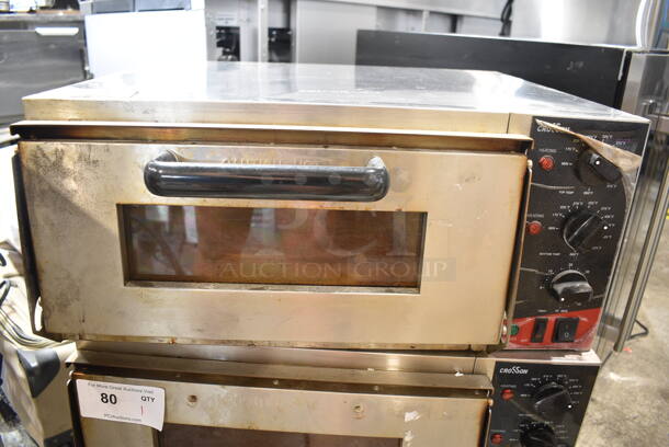 2023 Crosson CPO-160 Stainless Steel Commercial Countertop Electric Powered Pizza Oven w/ Cooking Stone. 120 Volts, 1 Phase. Tested and Working!