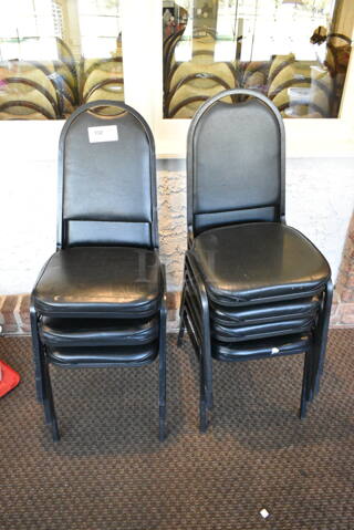 7 Black Metal Stackable Banquet Chair. 7 Times Your Bid! (booth room) 