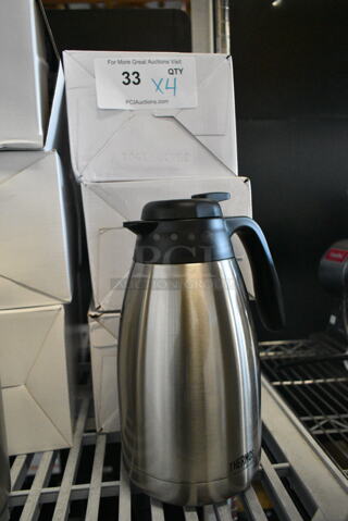 4 BRAND NEW SCRATCH AND DENT! Thermos TGS15SC Stainless Steel Carafe. 4 Times Your Bid! 