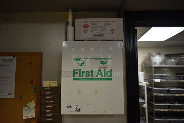ALL ONE MONEY! Lot of First Aid Kit, Bodliy Fluids Kit and Pledge. (dish room)