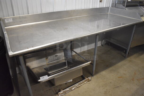 Stainless Steel Table w/ Back Splash and Side Splash Guards. 96x36x43