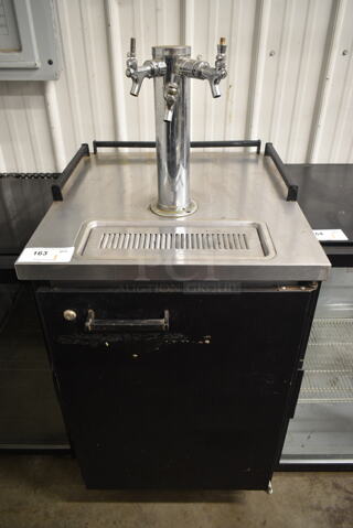 Beverage Air BM23 Metal Commercial Direct Draw Kegerator w/ 2 Head Beer Tower on Commercial Casters. 115 Volts, 1 Phase. Tested and Powers On But Does Not Get Cold