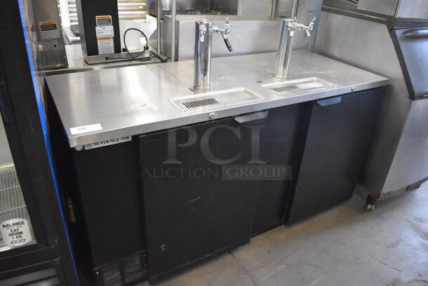 Beverage Air DD68-1-B-016 Metal Commercial Direct Draw Kegerator w/ 2 Beer Towers and 4 Couplers. 115 Volts, 1 Phase. 69x30x50. Tested and Working!