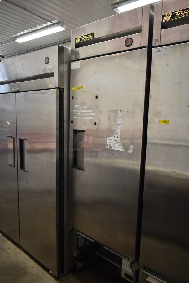 2013 True T-23F ENERGY STAR Stainless Steel Commercial Single Door Reach In Freezer w/ Poly Coated Racks on Commercial Casters. 115 Volts, 1 Phase. Tested and Working!