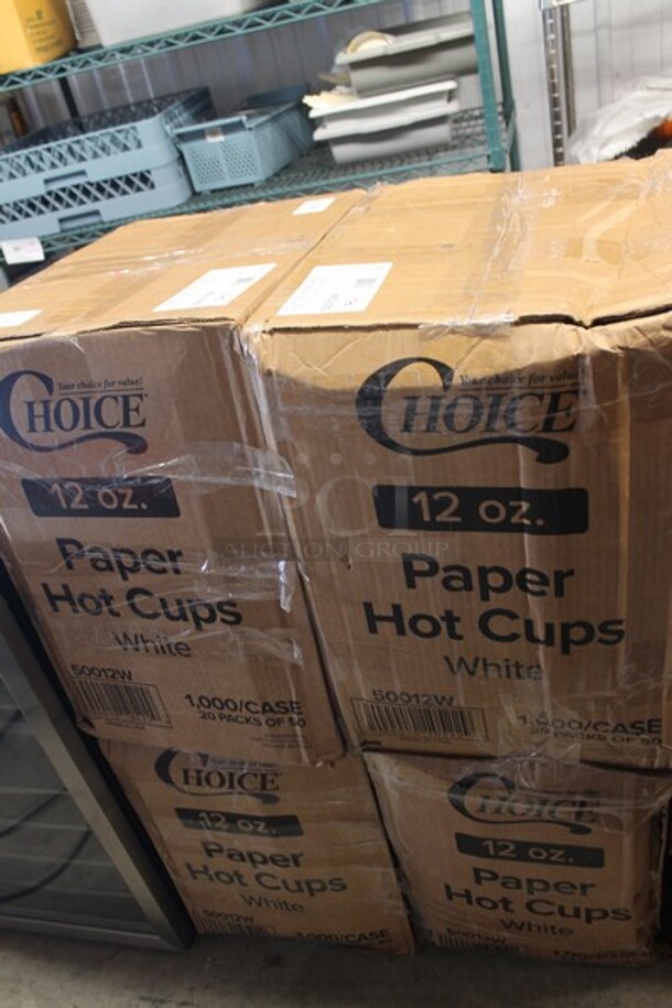 4 Boxes of BRAND NEW Choice 50012W 12 oz Paper Hot Cups. 4 Times Your Bid!