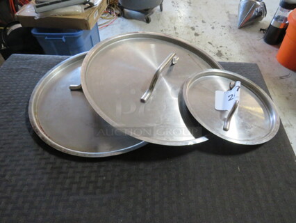 Assorted Stainless Steel Lid. 3XBID