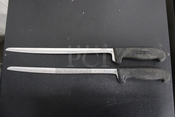 2 Sharpened Stainless Steel Sashimi Knives. Includes 17". 2 Times Your Bid! 