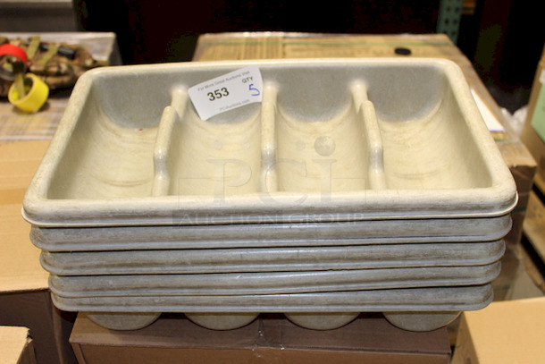 AWESOME! 4 Compartment Cutlery Tub.
22" x 13" x 5". 5x Your Bid