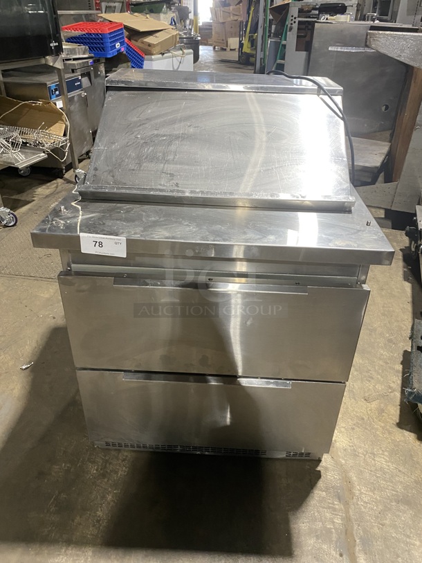 Randell Refrigerated 2 Drawer Bain Marie/Sandwich Prep Table! Model 9412-32D-7M Serial T000053847! 115V 1 Phase! On Casters! 