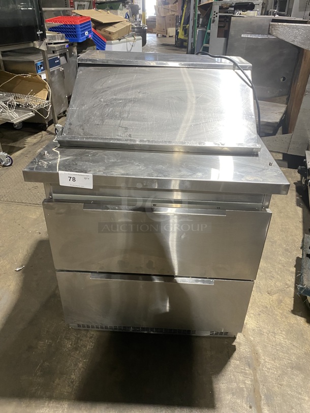 Randell Refrigerated 2 Drawer Bain Marie/Sandwich Prep Table! Model 9412-32D-7M Serial T000053847! 115V 1 Phase! On Casters! - Item #1126531