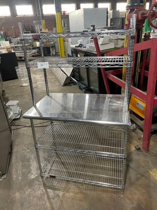 Eagle Commercial Work/Prep Table! With Overhead And Underneath Storage Racks! All Stainless Steel! On Legs!