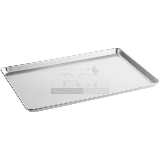 Box of 2 BRAND NEW SCRATCH AND DENT! Choice Full Size 18" x 26" 19 Gauge Wire in Rim Aluminum Bun Pan / Sheet Pan