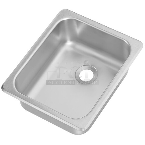 BRAND NEW SCRATCH AND DENT! Vollrath 212560 13" x 15 3/4" 1 Compartment 22-Gauge Stainless Steel Self-Rimming Sink with 2" Drain - 6" Deep