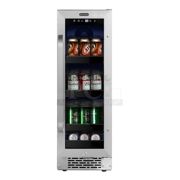 BRAND NEW SCRATCH AND DENT! Whynter BBR-638SB 12" Built In 60 Can Beverage Cooler Merchandiser with Lock, Stainless. 115 Volt, 1 Phase. Tested and Working!