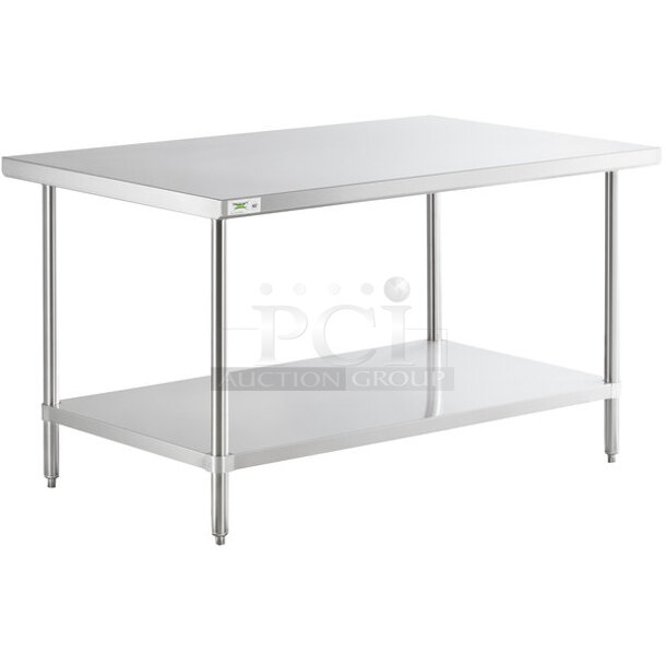BRAND NEW SCRATCH AND DENT! Regency 600T3060G Stainless Steel Table w/ Under Shelf. Stock Picture Used as Gallery. 