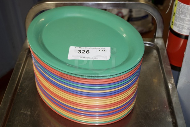 NICE! Lot Of 25 Oval Melamine Plates, Various Colors. 25x Your Bid
