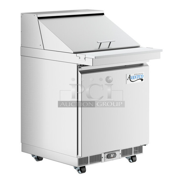 BRAND NEW SCRATCH AND DENT! 2023 Avantco 178ZPT36HC Stainless Steel Commercial Sandwich Salad Prep Table Bain Marie Mega Top. 115 Volts, 1 Phase. Tested and Working!