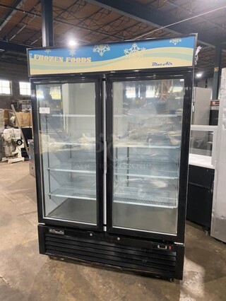 Blue Air Commercial 2 Door Reach In Freezer Merchandiser! With View Through Doors! With Poly Coated Racks! Model BKGF49 Serial KGF49WR060038! 115V 1Phase!