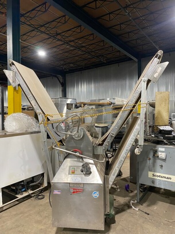 NICE! Moline Floor Style Commercial Dough Sheeter/Molder! WORKING WHEN REMOVED!