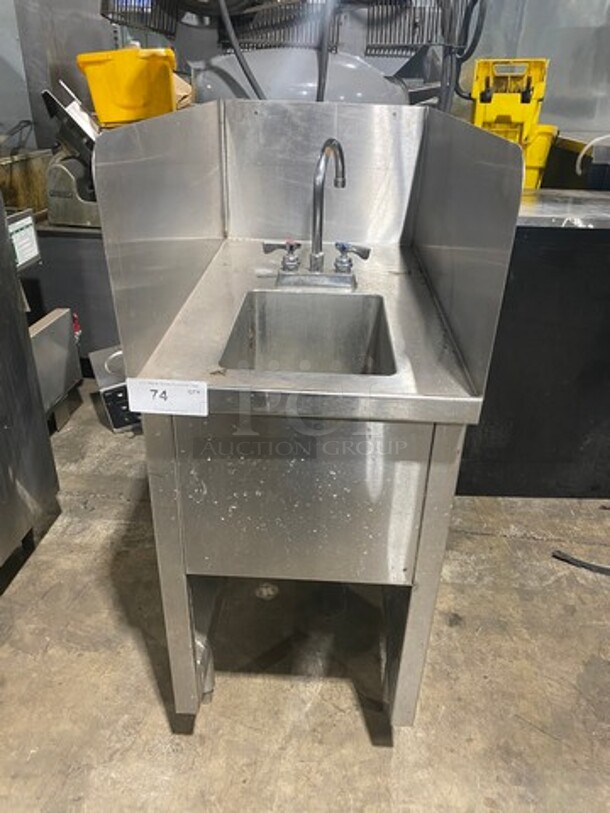 Stainless Steel Sink Single Compartment  Sink! With Back And Side Splashes!