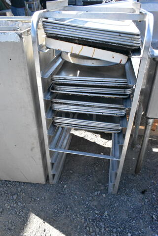 Metal Commercial Pan Rack w/ 27 Baking Pans and 1 Lid