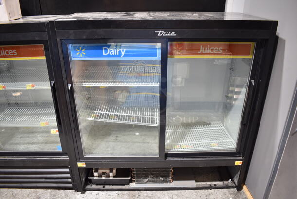 2017 True GDM-41SL-48-HC-LD Metal Commercial 2 Door Reach In Cooler Merchandiser w/ Poly Coated Racks. 115 Volts, 1 Phase. Tested and Working!