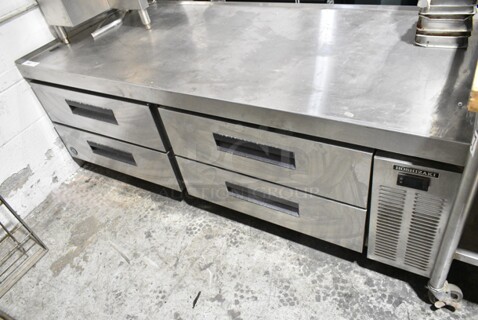 Hoshizaki Stainless Steel Commercial 4 Drawer Chef Base on Commercial Casters. 115 Volts, 1 Phase. 